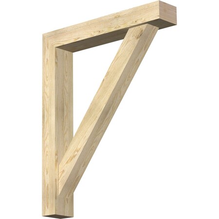 Ekena Millwork Traditional Block Rough Sawn Bracket w/ Offset Brace, Douglas Fir, 6"W x 34"D x 42"H BKT0604X34X42TRA05RDF